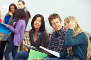Multicultural College Students at Park